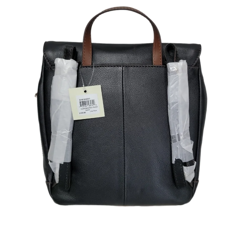 Fossil Claire Leather Black/Brown Backpack